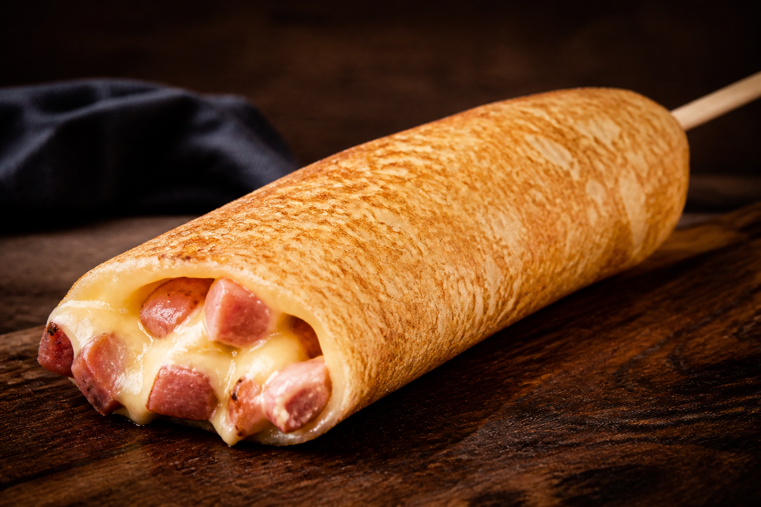 Crepe Calabresa no Palito