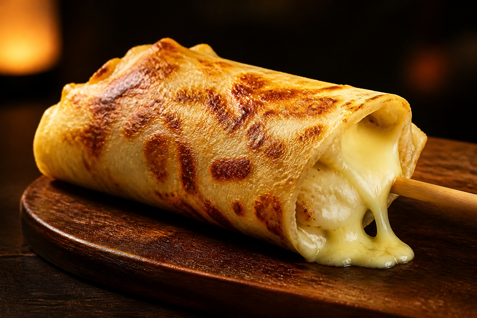 Crepe Queijo no Palito